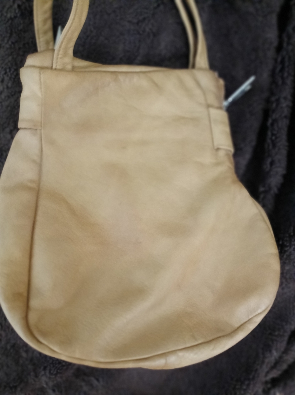 Renato Angi Made In Italy Leather Shoulder Bag Asymmetrical Unique Cream - Picture 4 of 16